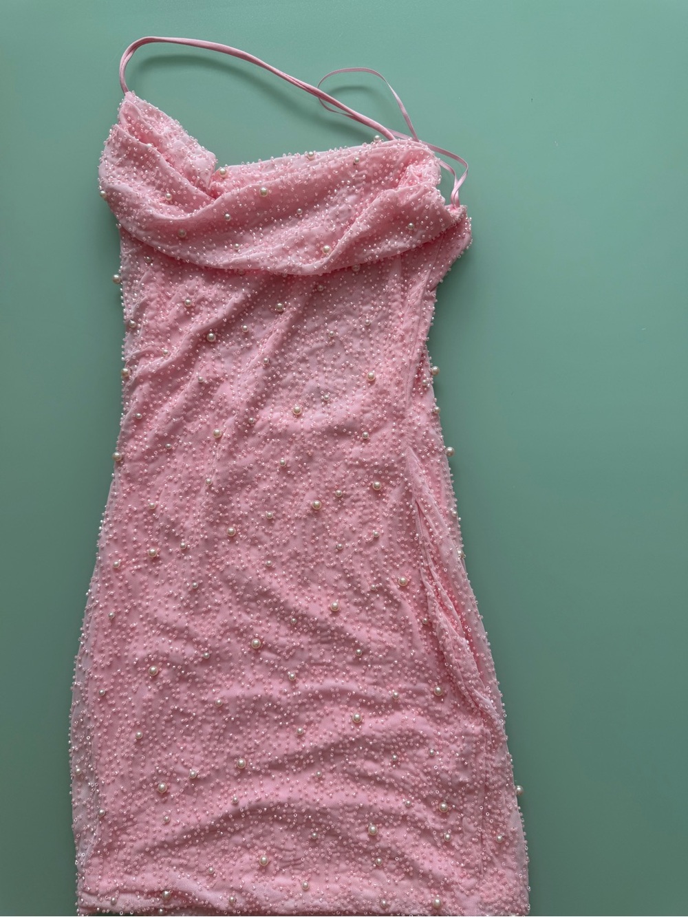 Windsor Pink Pearl-Embellished Slip Dress